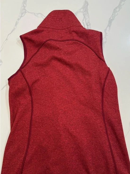 Cutter & Buck Red Heather Sleeveless Zip Vest with WSU Logo - Picture 4 of 13